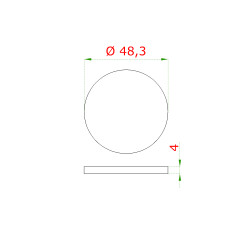Ukončenie ø 48,3 mm, brúsená nerez AISI 304 Ukončenie ø 48,3 mm, brúsená nerez AISI 304